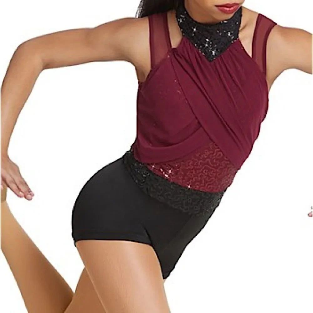 WEISSMAN Dance Costume jazz tap burgundy Chandelier
11235 Child LC